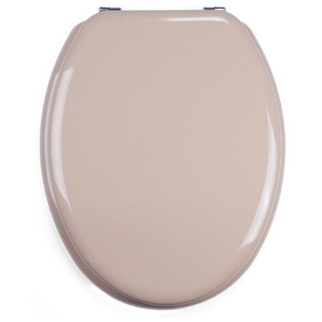 MSV – Abattant WC en MDF beige – Charnières inox – Résistant à l'humidité – Facilité d'entretien – Dimensions 43/45 x 37 x 5,6 cm