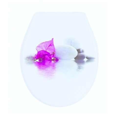 Abattant wc BORNEO Blanc & Rose - Charnières PS MSV