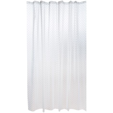 Rideau de douche EVA CORK 180x200cm QUALITE PREMIUM Transparent  - Anneaux inclus MSV