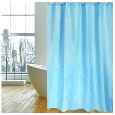 Rideau de douche Polyester 240x200cm Bleu - Anneaux inclus MSV