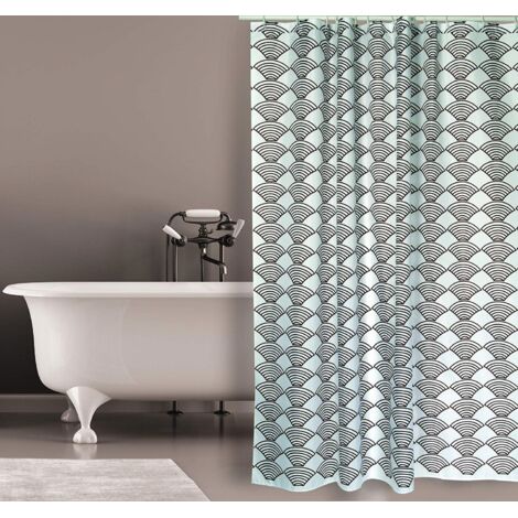 Rideau de douche Polyester BENTO 180x200cm QUALITE PREMIUM Marron - Anneaux inclus MSV