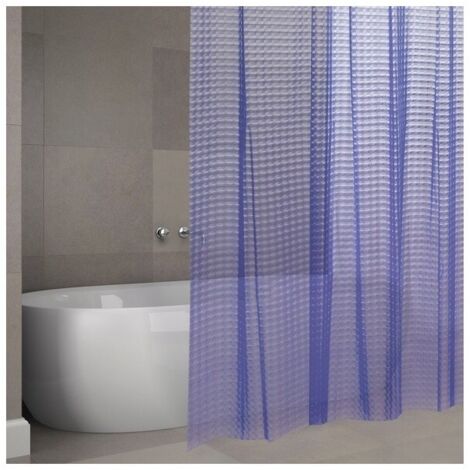 Rideau de douche EVA 3D 180x200cm QUALITE PREMIUM Violet - Anneaux inclus MSV