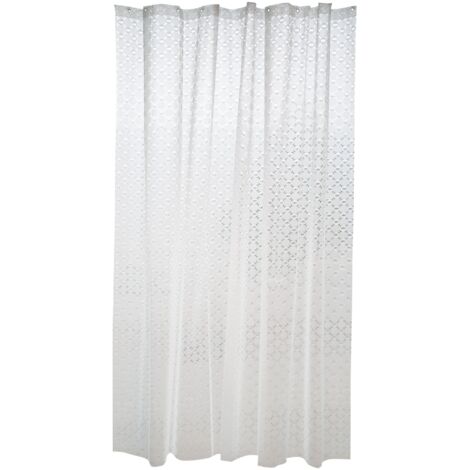 Rideau de douche EVA KOLDING 180x200cm QUALITE PREMIUM Transparent - Anneaux inclus MSV (1/4)