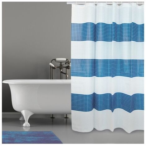Rideau de bain de polyester. 180x200 cm MSV Prem. Quadro az.