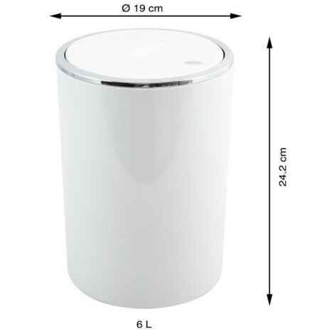 Poubelle à  bascule KAMAKA 6L Blanc MSV