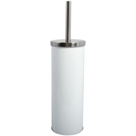 MSV Brosse Wc avec support Inox & Acier Blanc