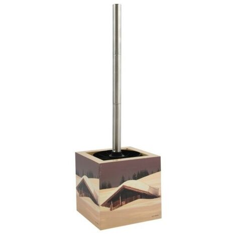 Brosse Wc avec support MDF & Acier Inox Carré Cottage Sepia MSV