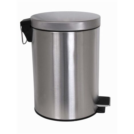 Poubelle à pédale Inox 12L Gris MSV (1/5)