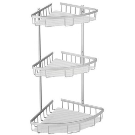 Etagère d'angle de douche 3 niveaux à fixer RILEY Chromé MSV