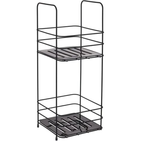 Etagère 2 niveaux KERY Acier Noir mat MSV (1/4)