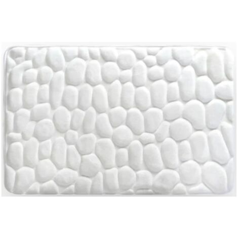 Tapis de bain Microfibre PEBBLE 50x80cm Blanc MSV