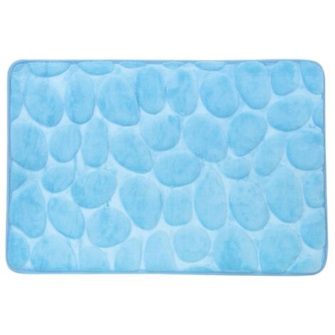 Tapis de bain Microfibre PEBBLE 50x80cm Bleu Clair MSV