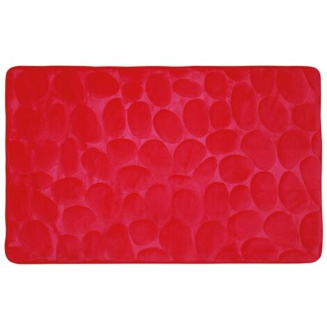Tapis de bain Microfibre PEBBLE 40x60cm Rouge MSV