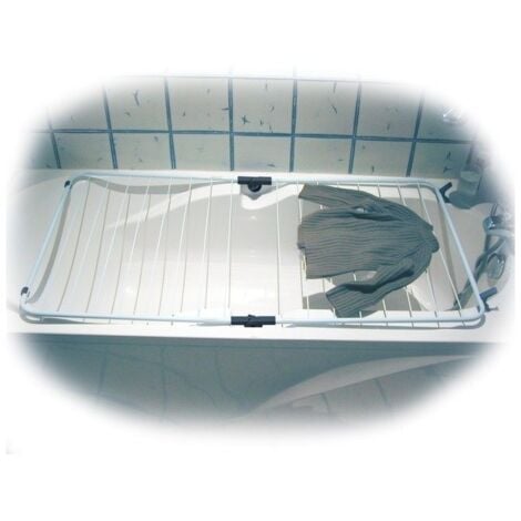 Sèche linge pour baignoire - Etandage 10m - 65 x 66 cm - Blanc