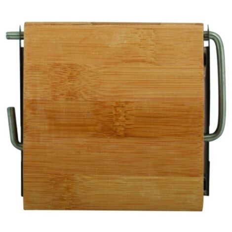 Porte-rouleau Papier WC Mural En MDF Et Inox - Coloris Beige - Dimensions 13x15x11.5 Cm