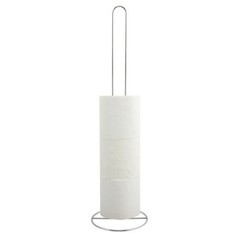 Porte Rouleau Papier Wc sur pied Acier Gris MSV