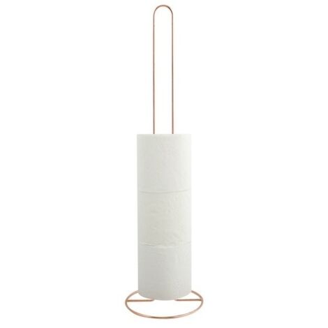 Porte Rouleau Papier Wc sur pied Acier effet Cuivré MSV