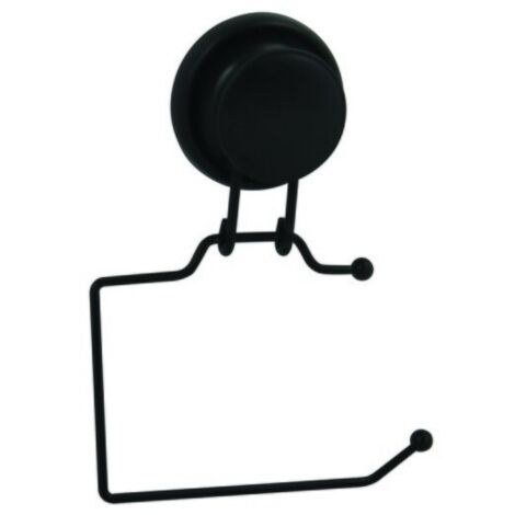Porte Rouleau papier Wc ou serviettes à  ventouse Acier Noir mat MSV