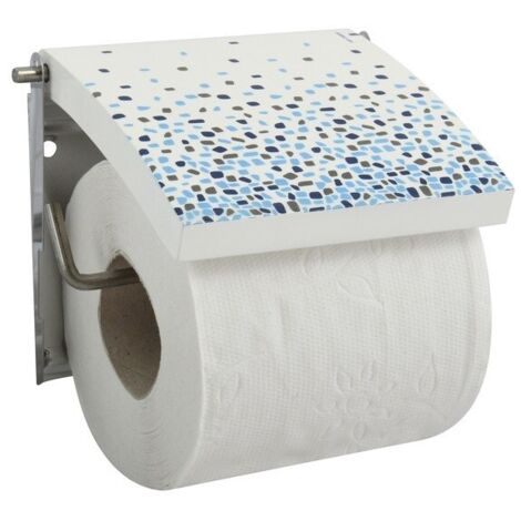 Porte Rouleau Papier Wc Mural Mdf Inox BREST Bleu MSV (1/3)