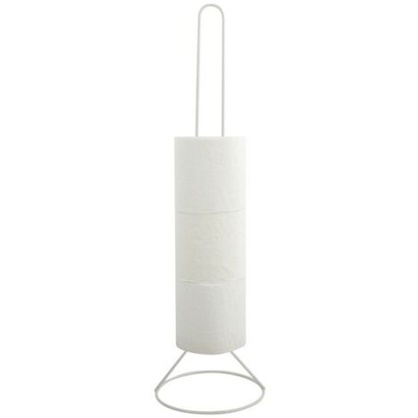 Porte Rouleau Papier Wc sur pied Acier Blanc MSV