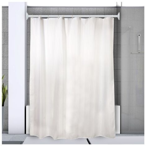 Barre tringle pour rideau de douche d'angle à fixer en Alu MAGIC 80x80cm Blanc Spirella