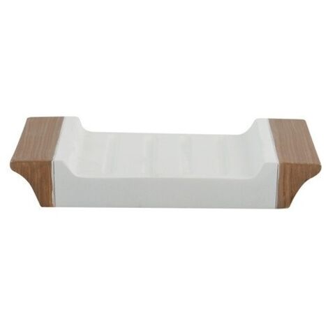Porte Savon Polyrésine FJORA Beige & Blanc MSV (1/3)