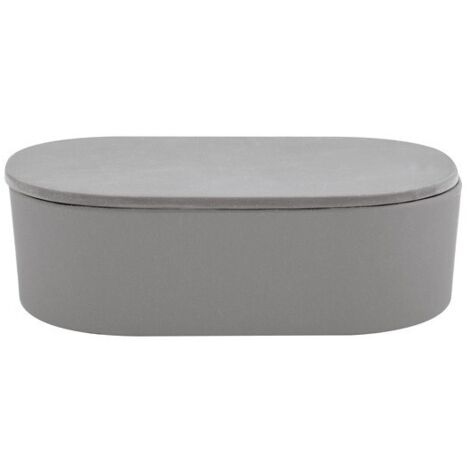 Boite à cotons Fibres de Bambou TAKEO Gris Spirella