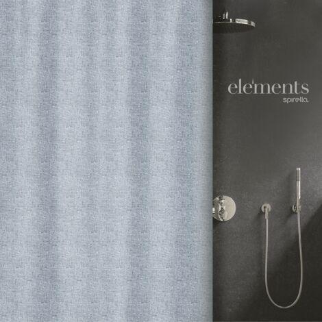 rideau de douche Polyester ILO 240x180cm Bleu Denim Elements by Spirella (1/3)