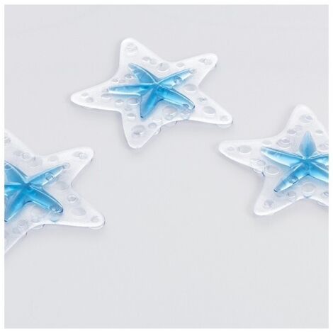 sticker figurine antidérapant de douche ou baignoire PVC ASTERIE x5pcs  Bleu Clair Spirella (1/2)
