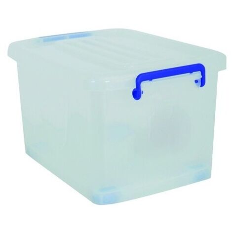 Boite de rangement avec roulettes Blanc Transparent 25L MSV