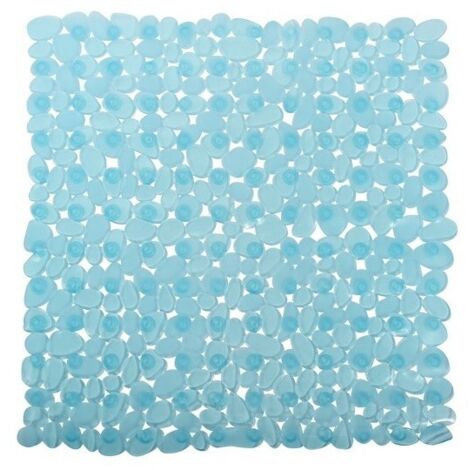 Tapis Fond de douche PVC GALETS 53x53cm Bleu Transparent MSV (1/5)