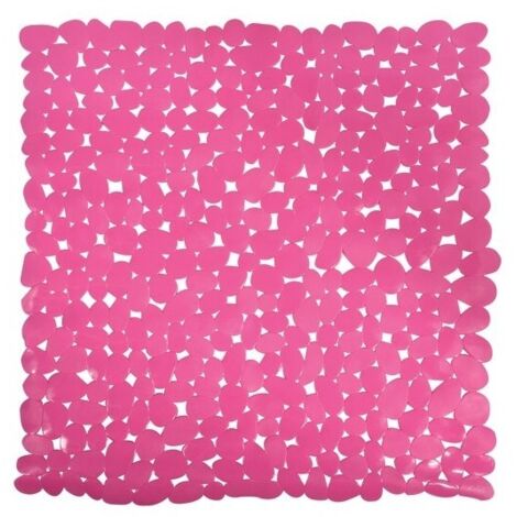 Tapis Fond de douche PVC GALETS 53x53cm Rose MSV