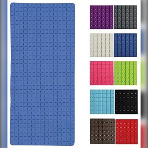 Tapis Fond de baignoire antidérapant Caoutchouc QUADRO 36x76cm Bleu Foncé MSV