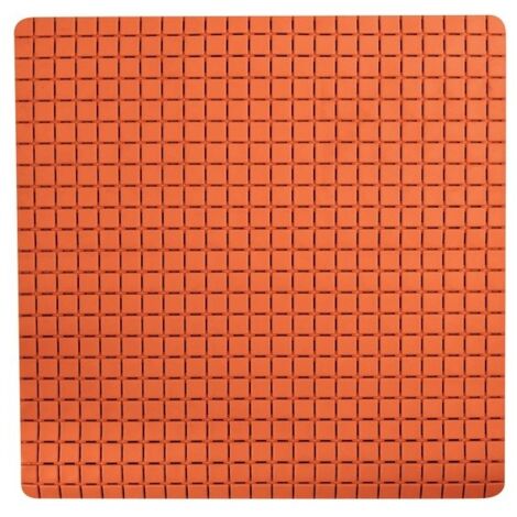 Tapis Fond de douche antidérapant Caoutchouc QUADRO 54x54cm Orange MSV (1/5)