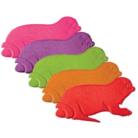 Lot de 5 Stickers figurines antidérapantes de douche ou baignoire Caoutchouc Phoques 16,5x10,5cm Multicolor MSV (1/5)