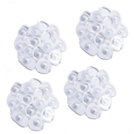 Lot de 4 Tapis antiderapants de douche ou baignoire PVC GALETS 12x13cm Transparent MSV