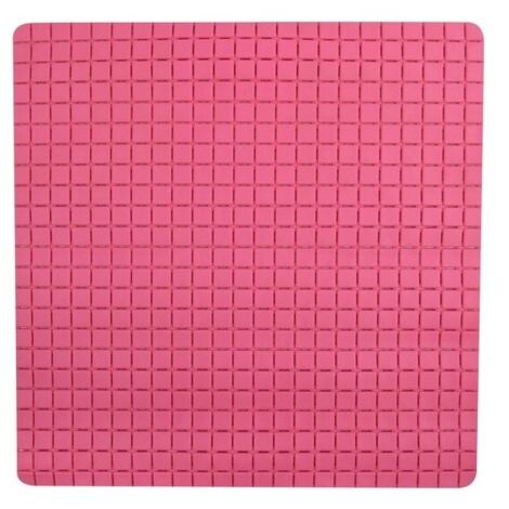 Tapis Fond de douche antidérapant Caoutchouc QUADRO 54x54cm Rose Fuschia MSV