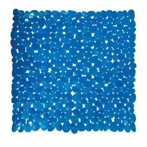 Tapis Fond de douche PVC GALETS 53x53cm Bleu Marine MSV