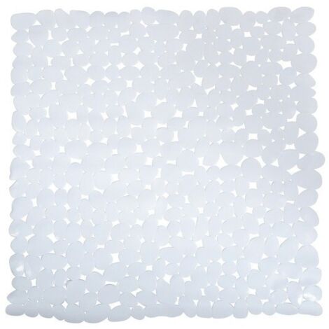 Tapis Fond de douche PVC GALETS 53x53cm Blanc MSV