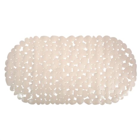 MSV Tapis Fond de baignoire PVC GALETS 35x68cm Beige