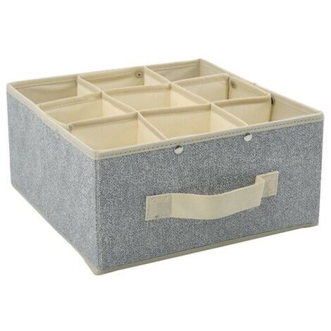 Boite Tiroir de rangement microaérée et respirant avec 9 compartiments Gris MSV (1/5)