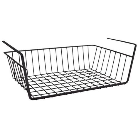 Panier de rangement suspendu à étagère 38,5x25,5x14cm en Acier Noir mat MSV