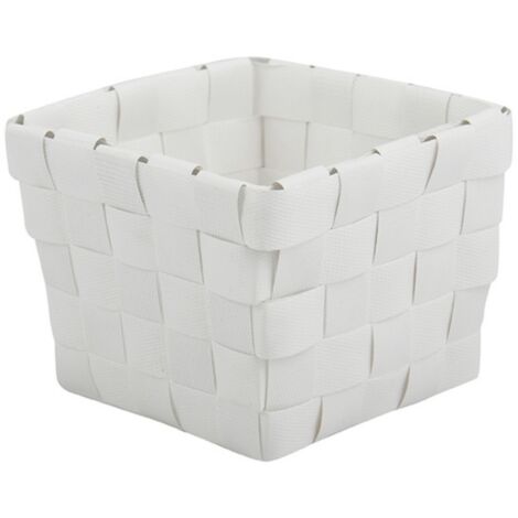 Panier de rangement 14x14x9cm Blanc MSV (1/3)