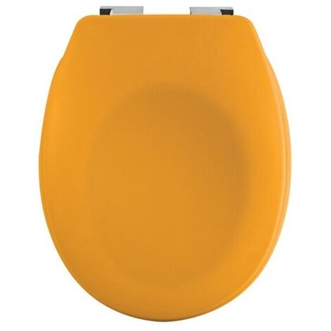 Spirella – Abattant adulte pour WC Thermo dur – Frein de chute silencieux – Charnières ABS chromé – Dimensions 45,5 x 37,1 cm – Couleur Safran mat