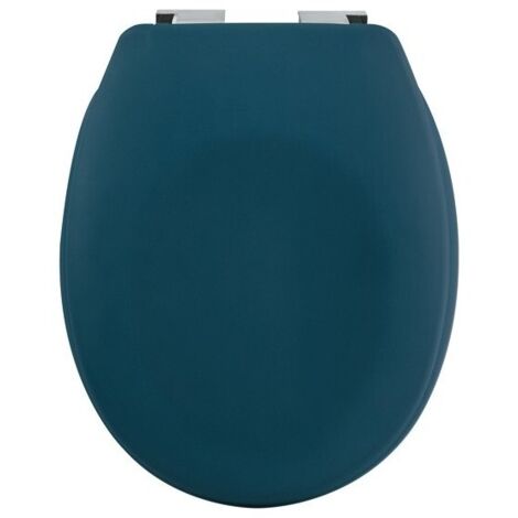 Spirella – Abattant wc thermo dur avec frein de chute – Pétrole mat – Charnières ABS chromé – Dimensions 45,5 x 37,1 cm – Fermeture silencieuse