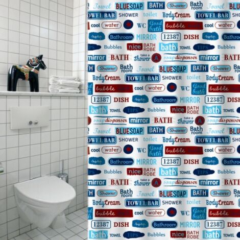 Rideau de douche Polyester LABELS 180x200cm QUALITE PREMIUM Multicolor MSV (1/2)