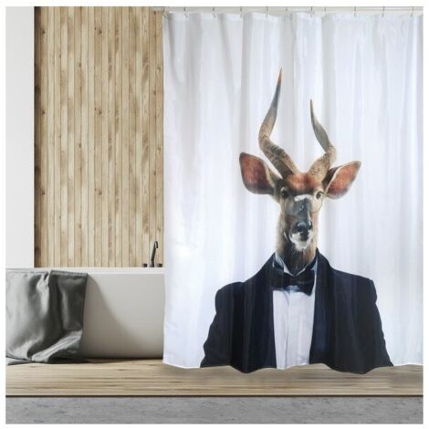 Rideau de douche Polyester NYALA 180x200cm - Anneaux inclus MSV (1/5)