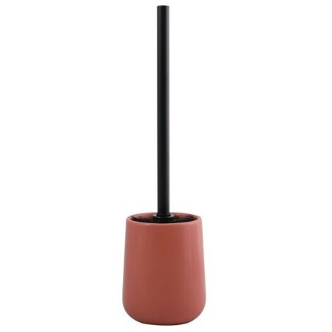 MSV – Brosse WC céramique terracotta mat – Support solide pour un maintien optimal – Poils résistants à l'usure – Dimensions 10,4 x 38,8 cm