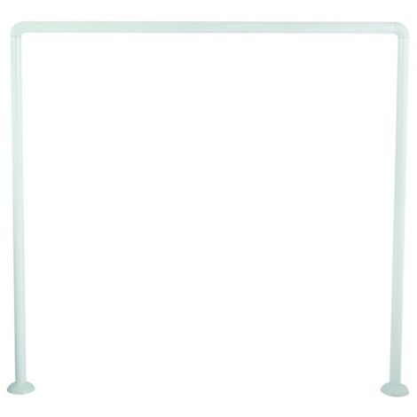 MSV – Barre pour rideau de douche d'angle modulable en aluminium 80x80x80cm – Couleur blanche – Montage facile avec vis incluses