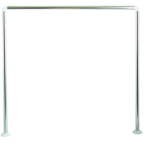 Barre tringle pour rideau de douche d'angle modulable à fixer 80x80x80cm Inox MSV